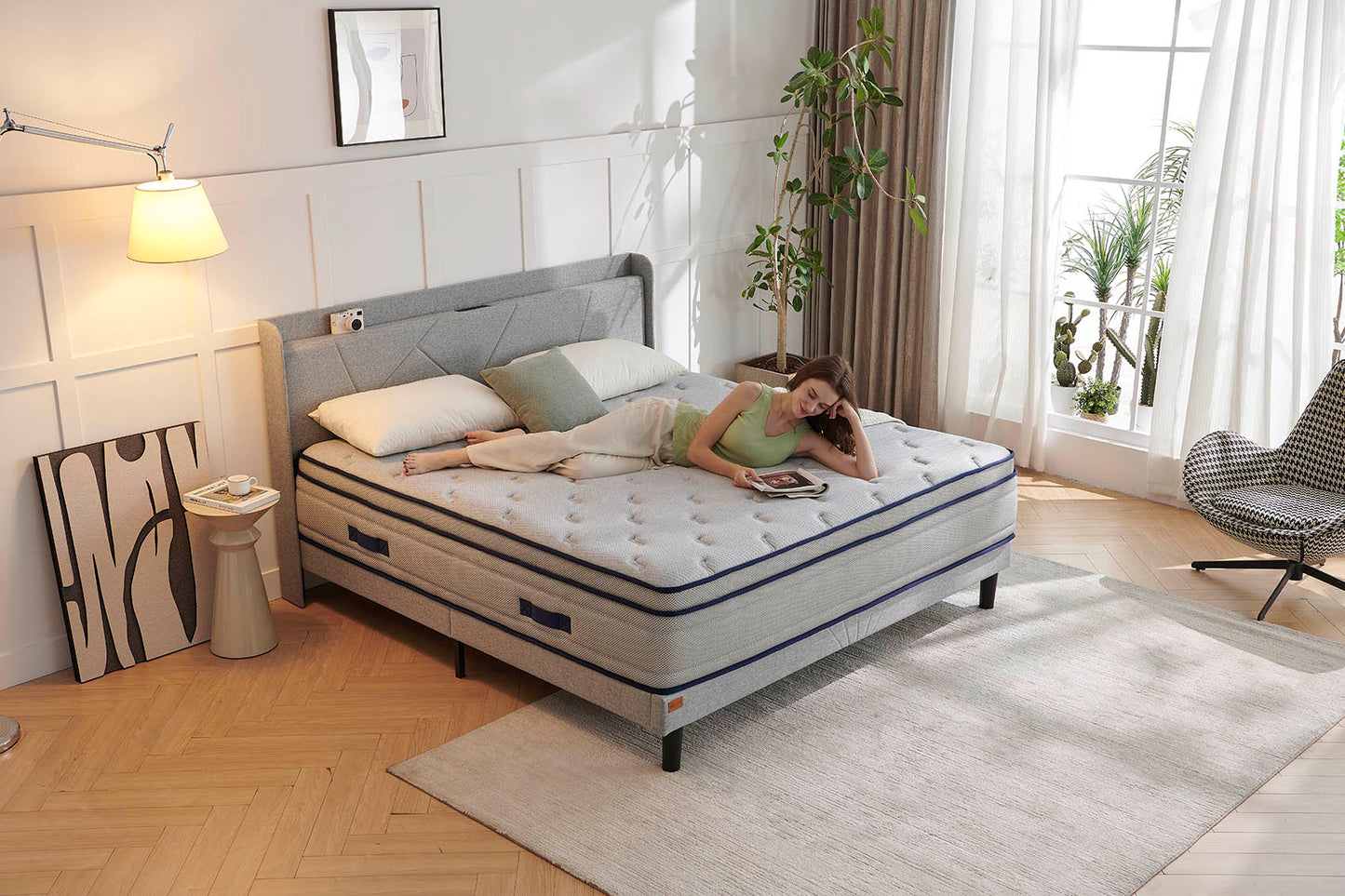 Nisien 10 /12 inch Mattress, Cooling Gel Memory Foam Hybrid Mattress in a box, Queen, Medium,Euro Top