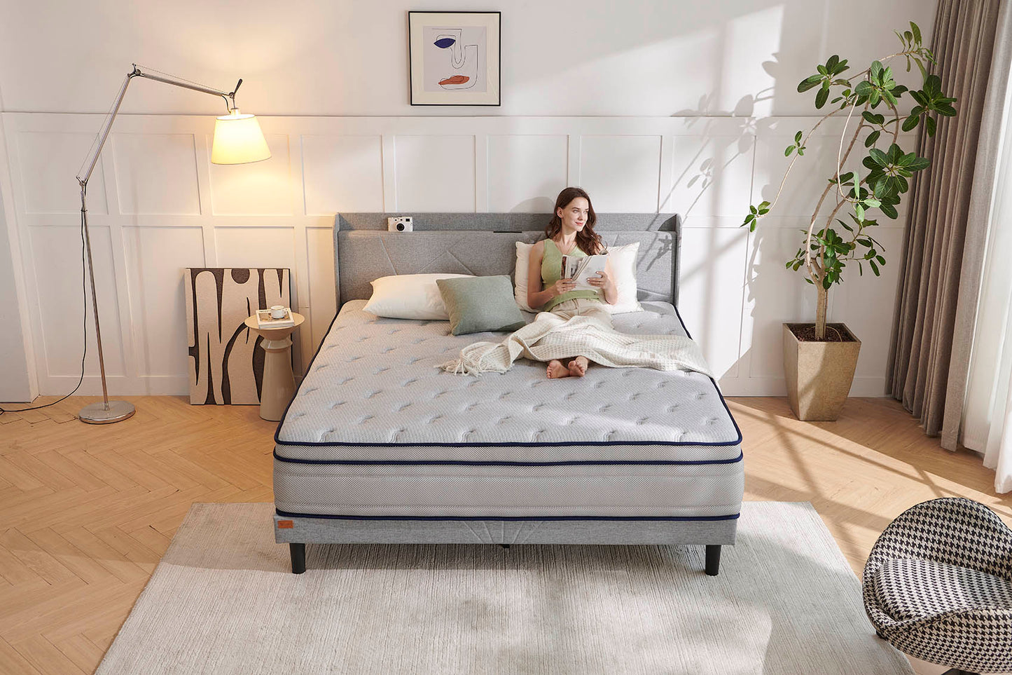 Nisien 10 /12 inch Mattress, Cooling Gel Memory Foam Hybrid Mattress in a box, Queen, Medium,Euro Top