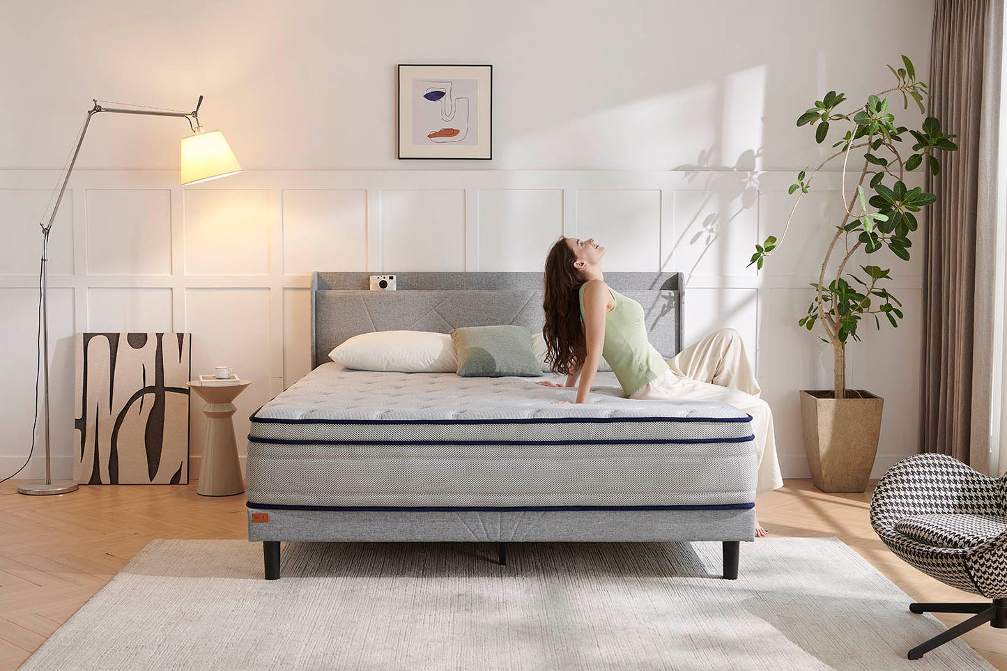 Nisien 10 /12 inch Mattress, Cooling Gel Memory Foam Hybrid Mattress in a box, Queen, Medium,Euro Top