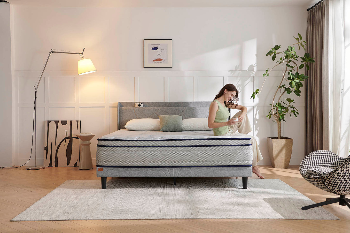 Nisien 10 /12 inch Mattress, Cooling Gel Memory Foam Hybrid Mattress in a box, Queen, Medium,Euro Top