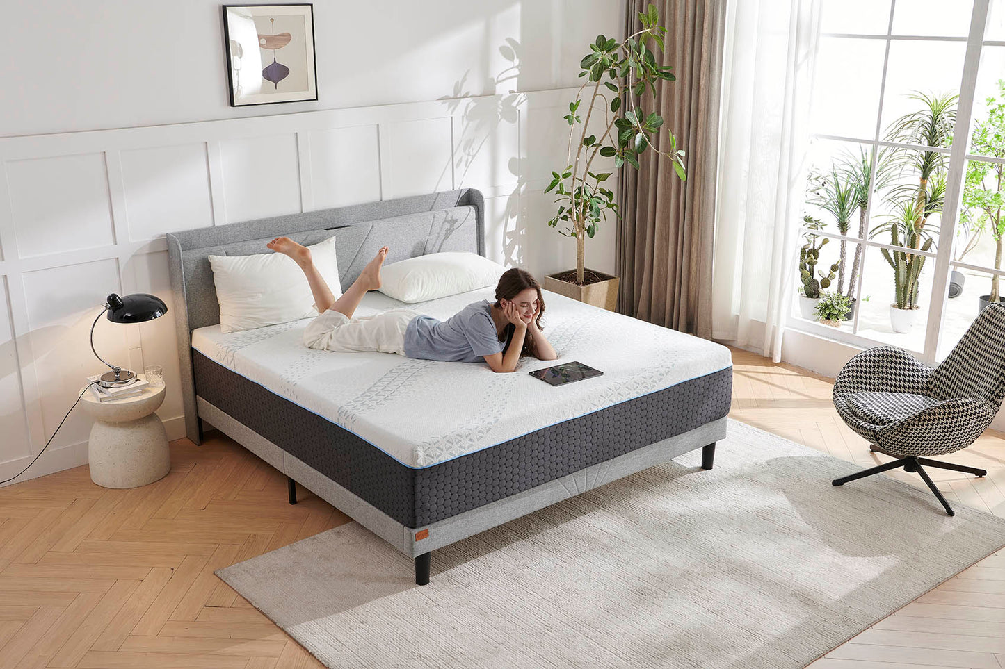 12/14 inch Memory Foam Mattress for Back Pain, Cooling Copper Gel Bed in a Box, Foam Made in USA, CertiPUR-US Certified, Therapeutic Medium Firm