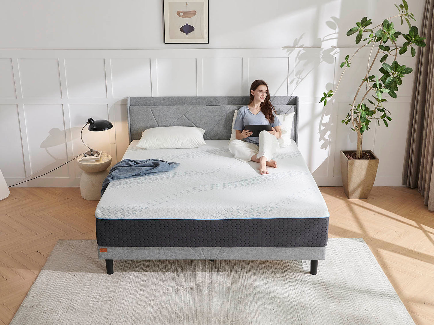 12/14 inch Memory Foam Mattress for Back Pain, Cooling Copper Gel Bed in a Box, Foam Made in USA, CertiPUR-US Certified, Therapeutic Medium Firm