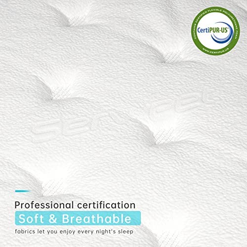 nisien Memory Foam Cooling Hybrid Mattress in a Box, 5-Zone Pocket Innerspring Mattress for Pressure Relief, Medium Firm Feel, No-Risk 100-Night Trial