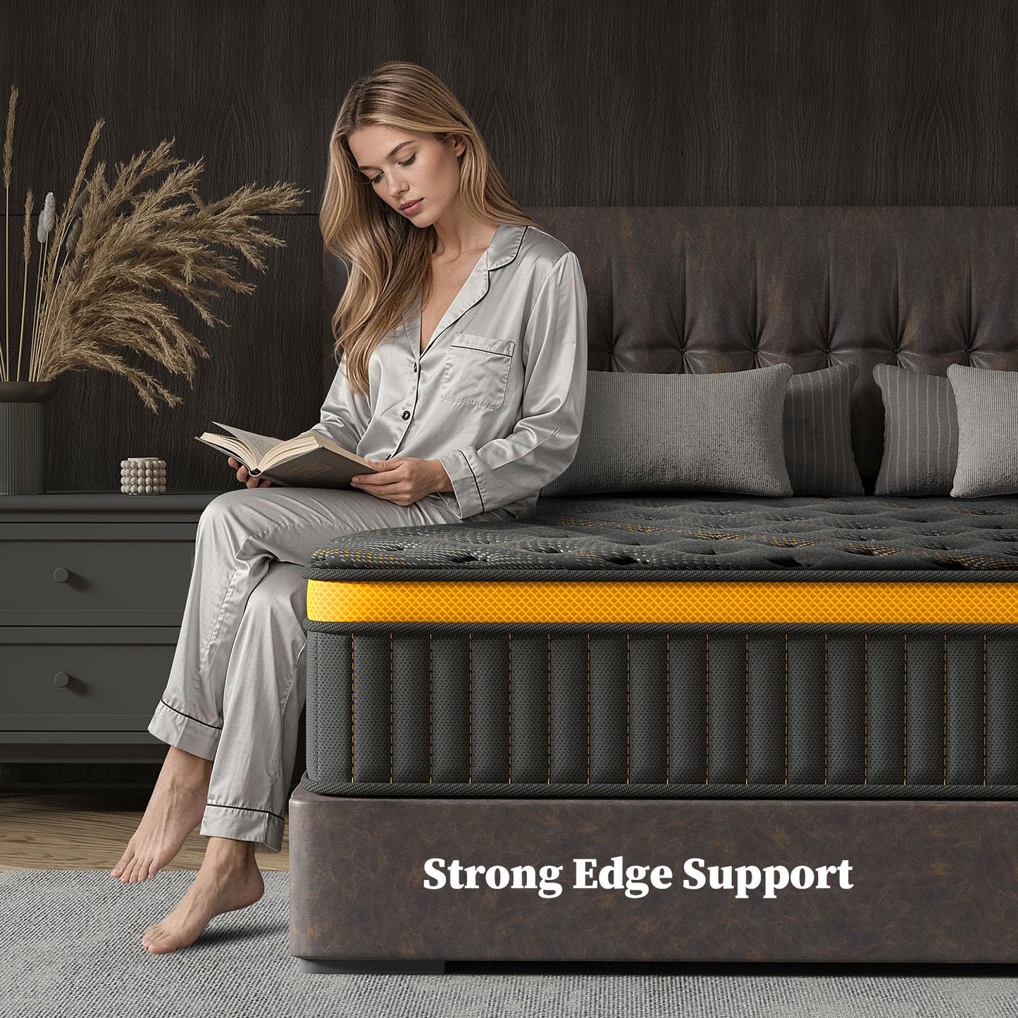 Queen Mattress, 12 Inch Hybrid Mattress in a Box, Memory Foam and Individual Pocket Springs, Fiberglass Free, Soft and Breathable, Medium Firm Feel
