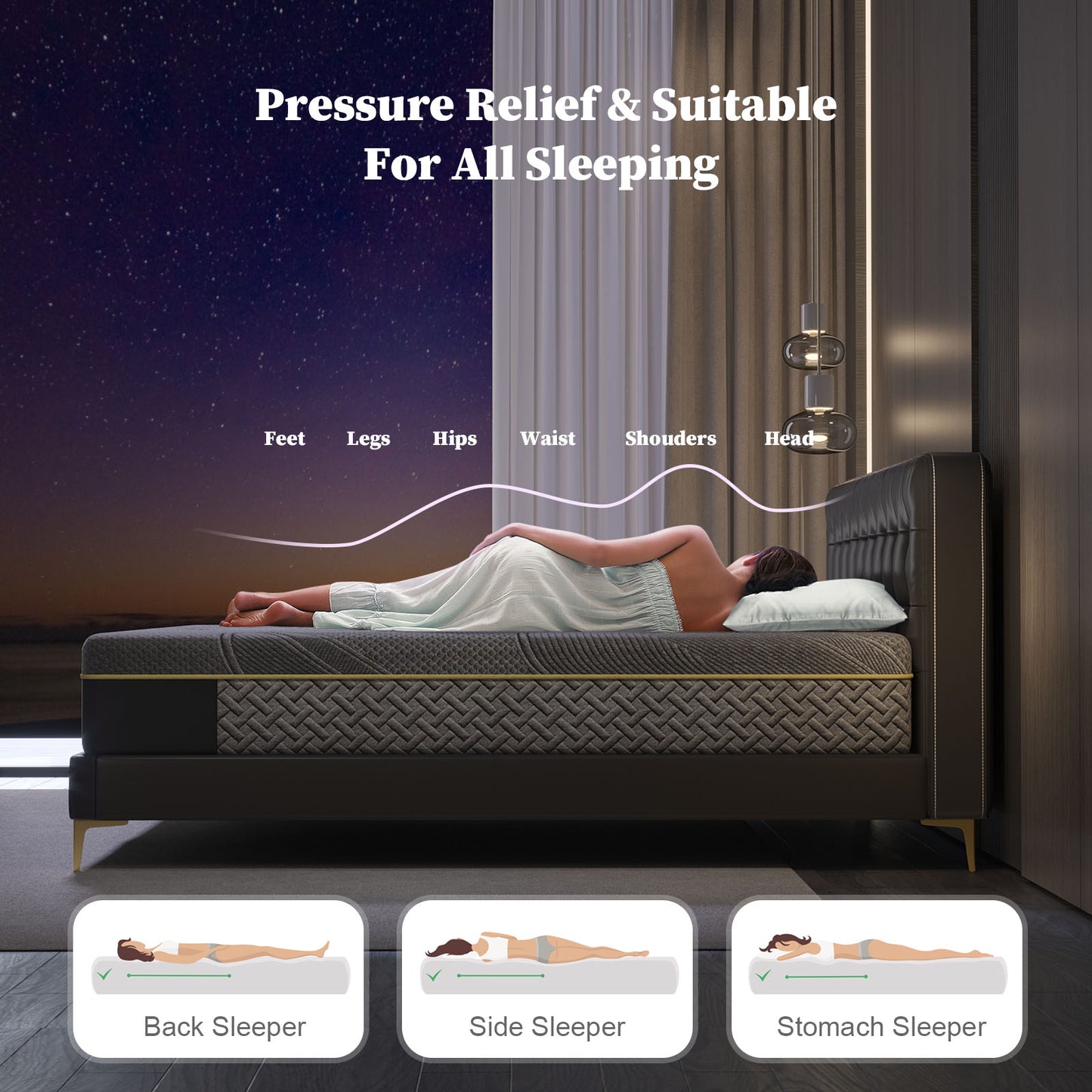 SUANP  Mattress, 10 Inch Gel Memory Foam Mattress in a Box, Plush Comfort Twin Size Mattress for Motion Isolation & Pressure Relief